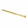 Prime-Line Wood Screws, Flat Head, Phillips Drive, #8 X 3 in., Solid Brass, 15PK 9035394